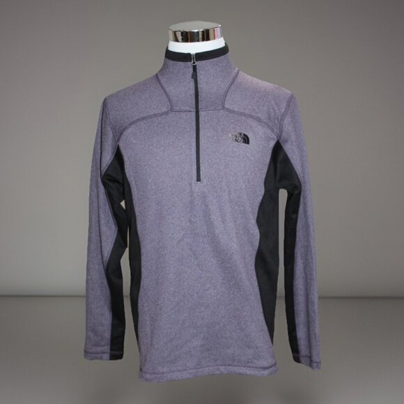The North Face Shirt Mens M Purple Black Fleece Quarter 1/4 Zip Pullover Hiking - Picture 1 of 8